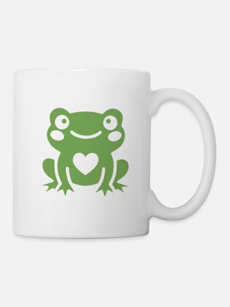 Charmanter Frosch mit Herzgesicht - Tasse - Weiß