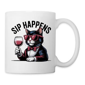 Sip Happens Cat Wine Lover - Mug - white - Right