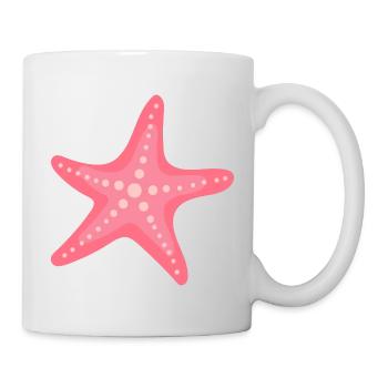 Pastel Pink Starfish – Sleek Marine Pattern - Mug - white - Right