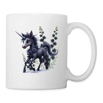 Einhorn Blumen Fantasie - Tasse - Weiß - Rechts