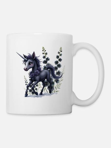 Einhorn Blumen Fantasie - Tasse - Weiß