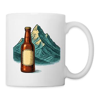 Abstract mountain landscape with bottle - Mug - white - Right