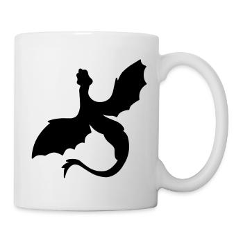 Silhouette de serpent ailé légendaire - Mug blanc - blanc - Droite