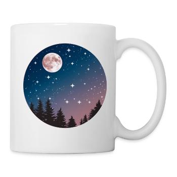 Moonlit Night Sky Tree Silhouette - Mug - white - Right