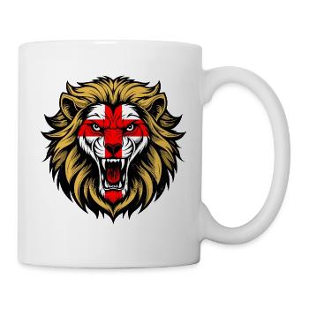 England George Cross Flag Fierce Lion Face Design - Mug - white - Right