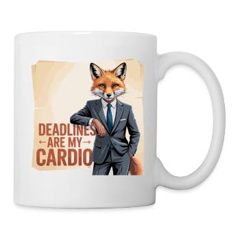 Deadlines sind mein Cardio-Büro-Fuchs - Tasse - Weiß - Rechts