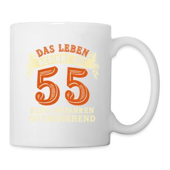 Das Leben beginnt mit 55 zum 55. Geburtstag - Tasse - Weiß - Rechts