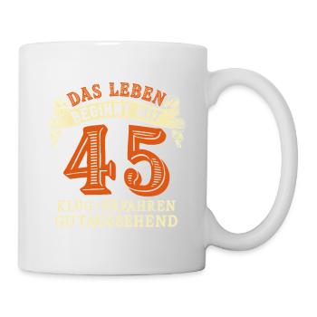 La vie commence à 45 ans pour votre 45e anniversaire - Mug blanc - blanc - Droite
