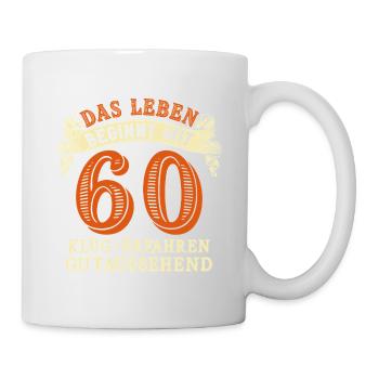 Das Leben beginnt mit 60 zum 60. Geburtstag - Tasse - Weiß - Rechts