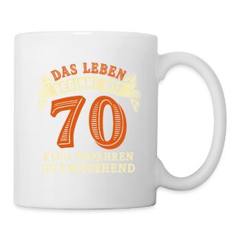 Life begins at 70 for your 70th birthday - Mug - white - Right