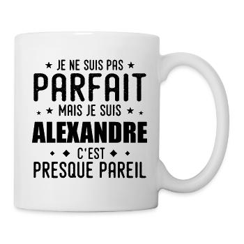 Alexandre: authentic, imperfect, top, proud - Mug - white - Right