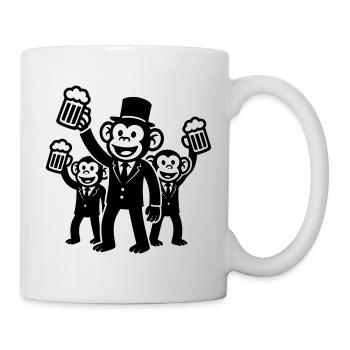 Enterrement de vie de jeune fille Singe Fête Marié - Mug blanc - blanc - Droite