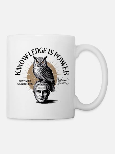 Knowledge Is Power Owl Wisdom - Mug - white