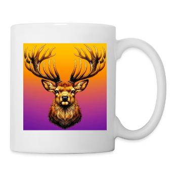Hirsch - Tasse - Weiß - Rechts
