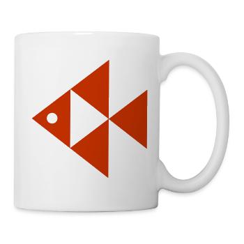 Poisson rétro design géométrique - Mug blanc - blanc - Droite