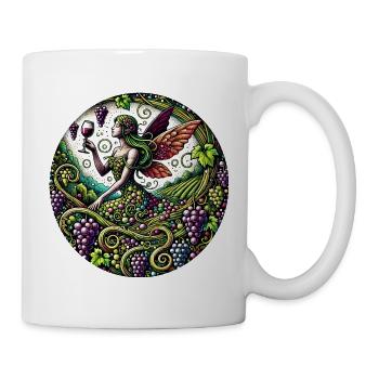 Verzauberte Weinberg-Feenillustration - Tasse - Weiß - Rechts