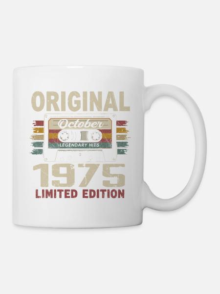 Geboren im Oktober 1975 | Vintage Geschenk Oktober 1975 - Tasse - Weiß