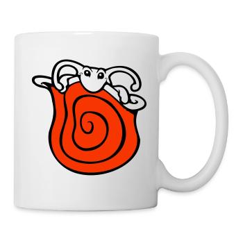 Snail shell snail hides cute shy - Mug - white - Right