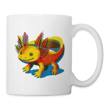 Lebendiges Regenbogen-Axolotl-Design - Tasse - Weiß - Rechts