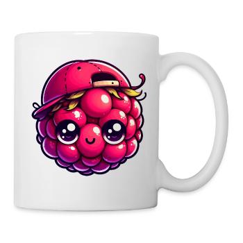 Entzückende Himbeere mit Kappe - Tasse - Weiß - Rechts