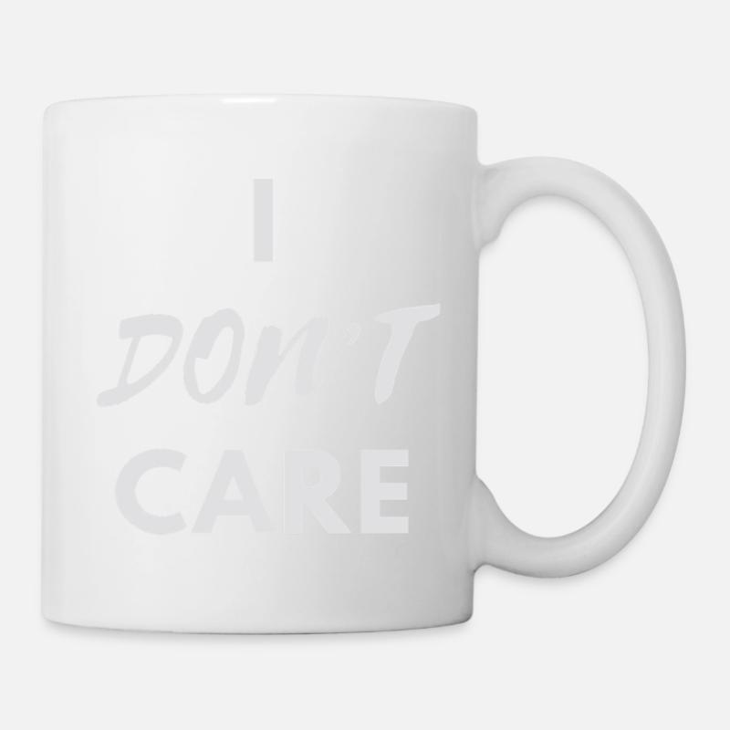 I don't care silberner Druck - Tasse - Weiß