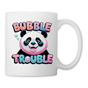 Verspielter Panda Bubbel Glasdruck - Tasse - Weiß - Rechts