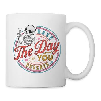 Skull with motivational message - Mug - white - Right