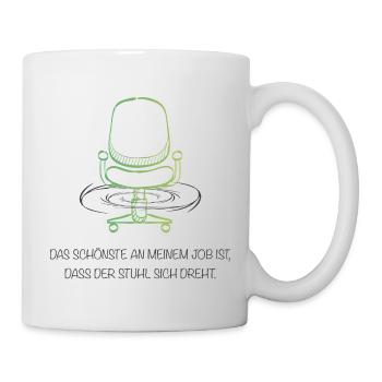 Humour de bureau – La meilleure chose à propos de mon travail ? La chaise pivotante - Mug blanc - blanc - Droite