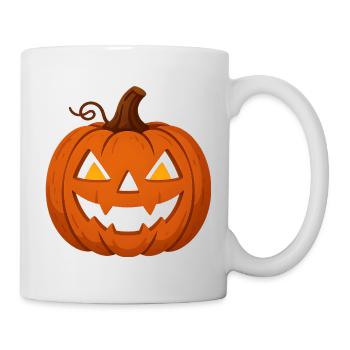 Citrouille Helloween avec visage effrayant - Mug blanc - blanc - Droite