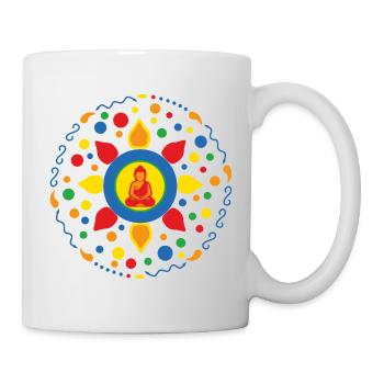 Bouddha Mandala Lotus Fleur Ornement - Mug blanc - blanc - Droite