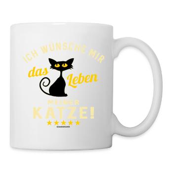 Humorous cat quote on shirt - Mug - white - Right