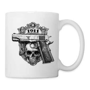 1911 Pistol Handgun - Tasse - Weiß - Rechts
