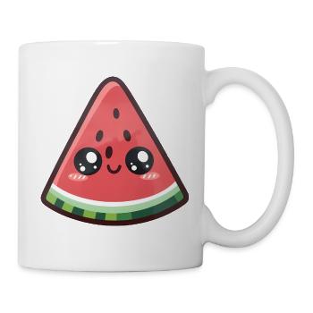 Tranche de pastèque kawaii - Mug blanc - blanc - Droite