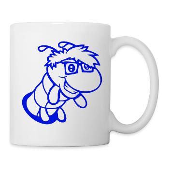 nerd caterpillar looks hole geek worm horn-rimmed glasses smart - Mug - white - Right