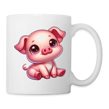Süß Ferkel Cartoon Bauernhof Kawaii Landwirtschaft - Tasse - Weiß - Rechts