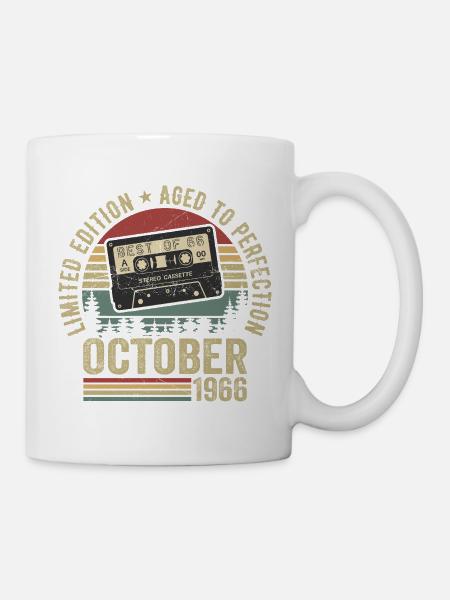 Oldtimer Oktober 1966 Geburtstag Geschenk Oktober - Tasse - Weiß