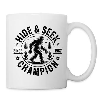 Bigfoot Verstecken Champion Retro - Tasse - Weiß - Rechts