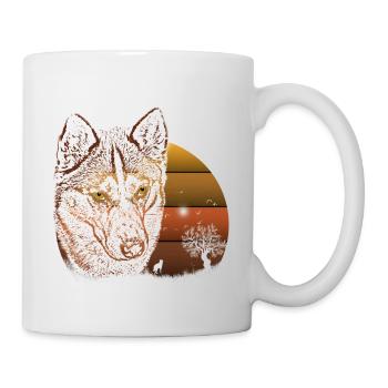 Wild animal portrait at sunset - Mug - white - Right