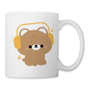 Adorable Bear with Headphones Design - Mug - white - Right