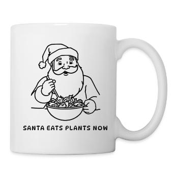 Le Père Noël mange des plantes maintenant – Funny Vegan Xmas - Mug blanc - blanc - Droite