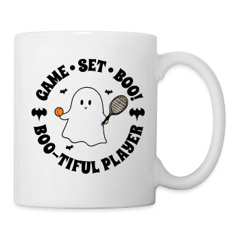 Halloween Tennis Ghost Funny Spooky Player - Mug - white - Right