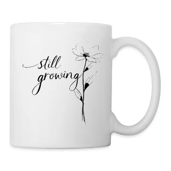 Art minimaliste au trait de fleurs – Toujours en croissance - Mug blanc - blanc - Droite