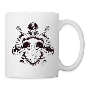 Ritter mit Schild und Schwert - Tasse - Weiß - Rechts