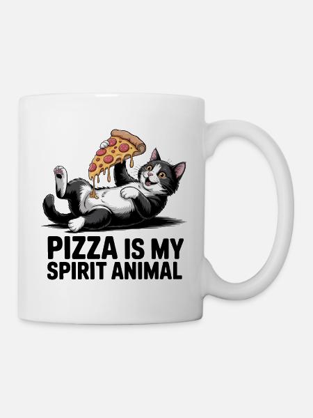 Pizza Katze - Tasse - Weiß