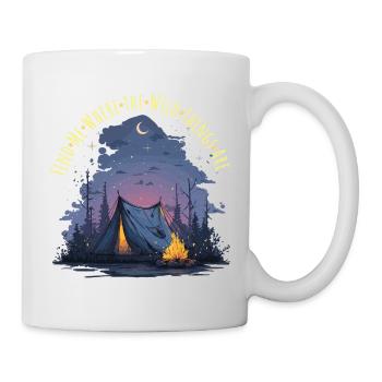 T-shirt de camping Trouve-moi où se trouvent les choses sauvages - Mug blanc - blanc - Droite