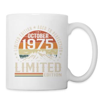 Né en octobre 1975 - cadeau millésime Octobre 1975 - Mug blanc - blanc - Droite