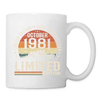 Born in October 1981 - vintage gift October 1981 - Mug - white - Right