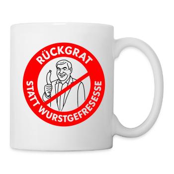 Colonne vertébrale au lieu de manger des saucisses ! COULEURS de bande dessinée - Mug blanc - blanc - Droite