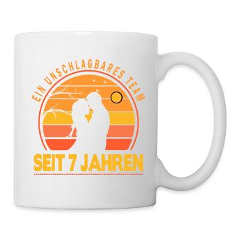 7 years relationship gift partner husband wife - Mug - white - Right