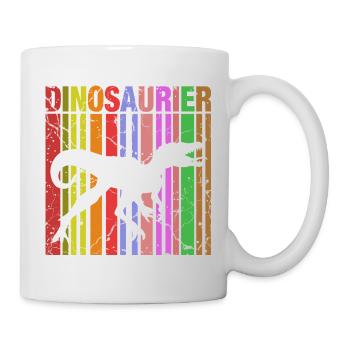 Silhouette de dinosaure avec détails de couleur - Mug blanc - blanc - Droite